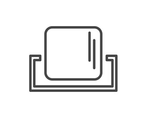 Makeup and Cosmetics related line. Beauty linear Vector graphic icons beauty and cosmetics in the form of face mirrors. Outline signs and symbols.