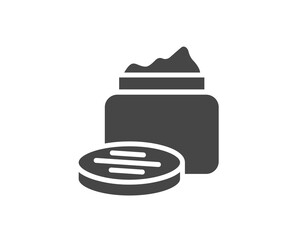 Line vector icons of beauty and cosmetics icons. Vector icons in the form of cream, bottle and jar, shower gel, face cream, body lotion, spray, medical ointments, toothpaste, face and body care