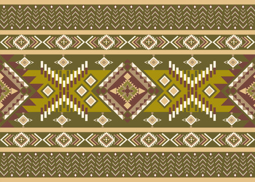 Set of geometric pattern on vintage yellow background.