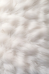 Close-up texture of soft, white fur material in natural light