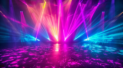 Dynamic Disco Party: Background Illuminated with Vibrant Concert Lights, Setting the Stage for Fun...