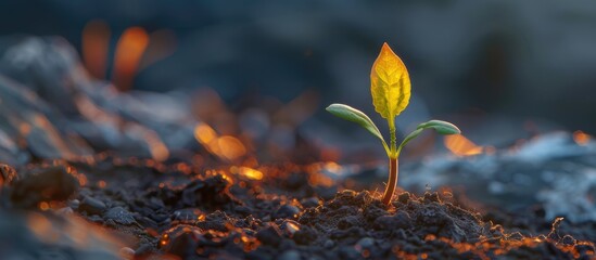Sprouting Seedling - Start of a Fresh Beginning - obrazy, fototapety, plakaty