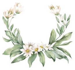 Naklejka premium PNG Ribbon with daisy border flower wreath plant