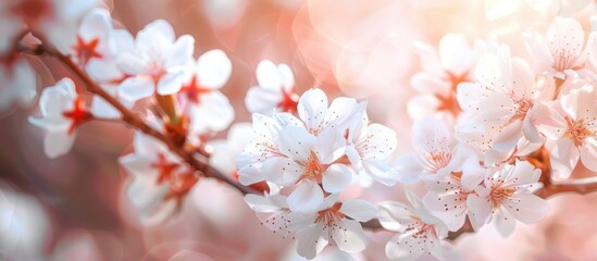 White cherry blossoms in the spring season