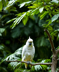 white parrot in the tree