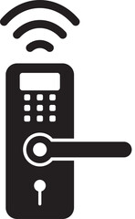 illustration of a smart lock icon for a house door