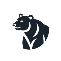 Simple wild bear symbol logo.
