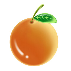 Orange fruit isolate. Orange citrus on transparent  background. Whole orange fruit with leaves. Clipping path. Full depth of field.