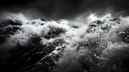 The chaotic, frothy wake of a river rapid, captured with a fast shutter speed to freeze the tumultuous water in motion