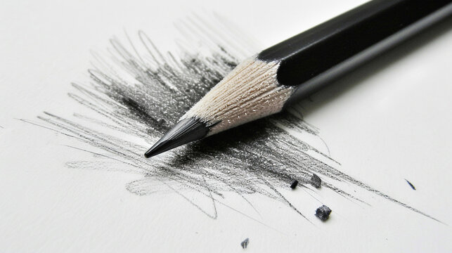 A clean and well-sharpened charcoal pencil for sketching.