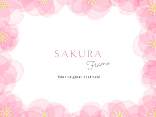 桜の花びらのフレーム　春のイラストベクター素材