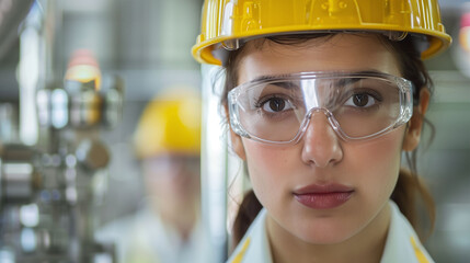 Professional Woman Engineer in Manufacturing Plant