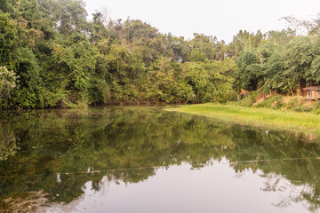 Fototapeta na wymiar View of a river near Luang Namtha, Laos