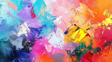 Colorful Modern Art with Multiple Colors on Abstract Background