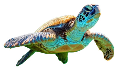 Fotobehang PNG Underwater photo of full body of sea turtle animal outdoors reptile. © Rawpixel.com