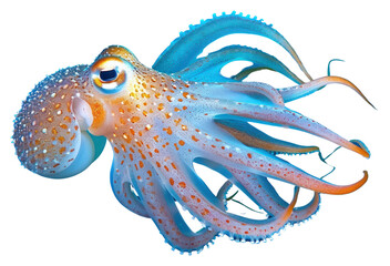 PNG Underwater photo of full body of squid animal octopus marine.