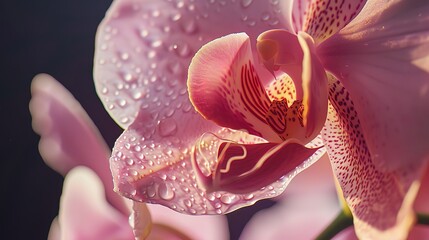 A close up of a pink orchid fragile elegance ,Generative ai, 