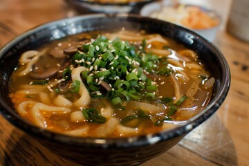 Noodle stew with miso flavor