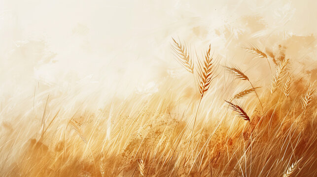 wheat field background wallpaper . cards, business, bridal shower or other party invitation cards, Place for text. Flat lay, top view.