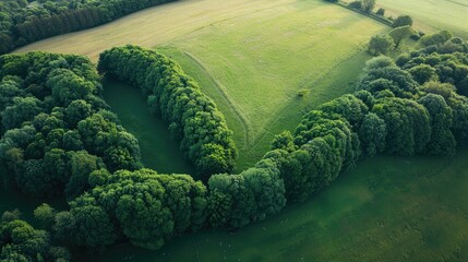 Woodland in the shape of a V on the South Downs