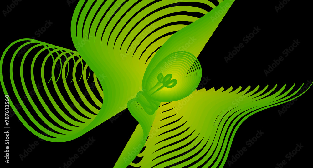 Fototapete light bulb background dashed calligraphy style idea concept