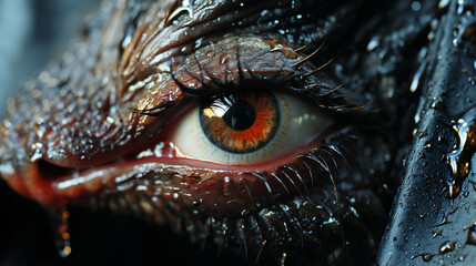 a macro close up of a dragon eye 