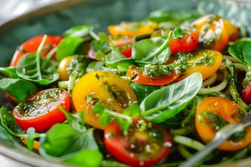Foto op Plexiglas salad made with fresh pesto dressing © The Big L