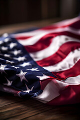 Close up of american flag