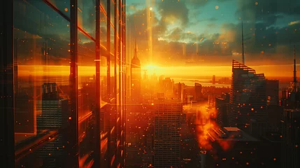 Selbstklebende Fototapeten an elegant high-rise office building, city skyline background © Taijidesign