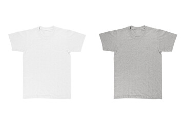 White t shirt and grey t shirt isolated on white background. - 787617748