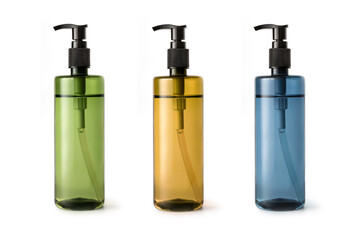 Set of herb shampoo bottle isolated on white background. - 787617793