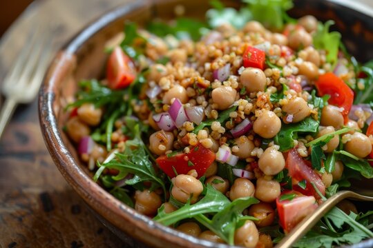 Spiced chickpea salad with Moroccan flavors
