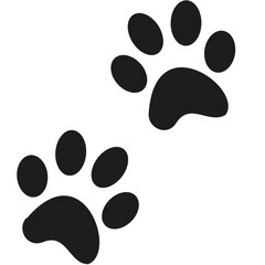 2 Paw icons. Dog, cat paw icon. Zoo, vet logo element. Paw print vector symbol. - obrazy, fototapety, plakaty