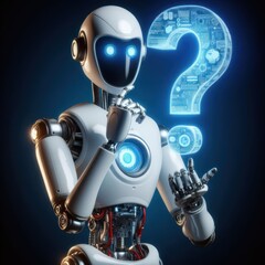 Robot holding question mark