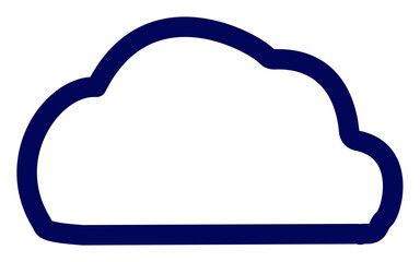 シンプルなお天気のアイコン　ネイビーの線　曇り
