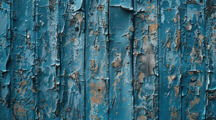 Detailed image of a weathered blue painted metallic surface