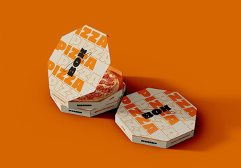 Open Pizza Boxes Collection Mockup - obrazy, fototapety, plakaty