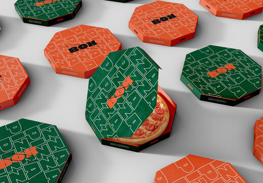 Mosaic Pizza Boxes Mockup