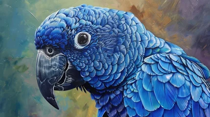 Stof per meter Blue parrot © 2rogan