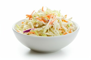Bowls coleslaw white background