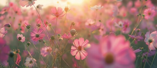 Cosmos flower field