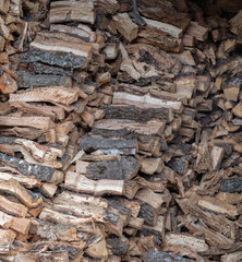 Stack of Oak Firewood