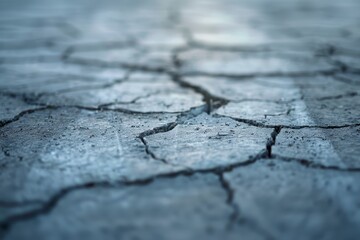 Obraz premium Close up of cracks in asphalt roadway