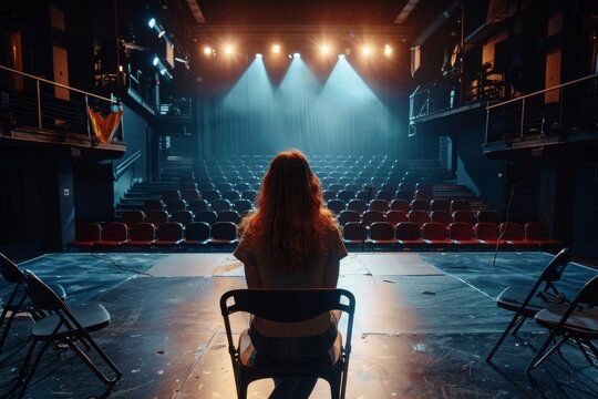 Director s chair on stage empty seats