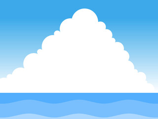 海と積乱雲フレーム：青