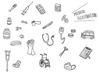 医療関連イラストセット（線画）