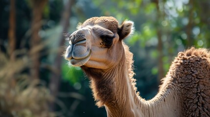 Naklejka premium close-up portrait of a camel