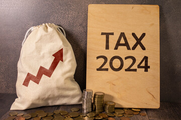 TAX 2024 . Value Added Tax Concept. text - obrazy, fototapety, plakaty