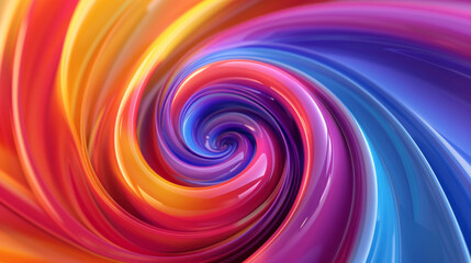 An abstract colorful swirl on a background in a style that merges bold and vibrant primary colors, a realistic color palette, vibrant illustrations, colorful installations, and gradient elements.