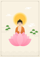Vector illustration of Buddha's Birthday.